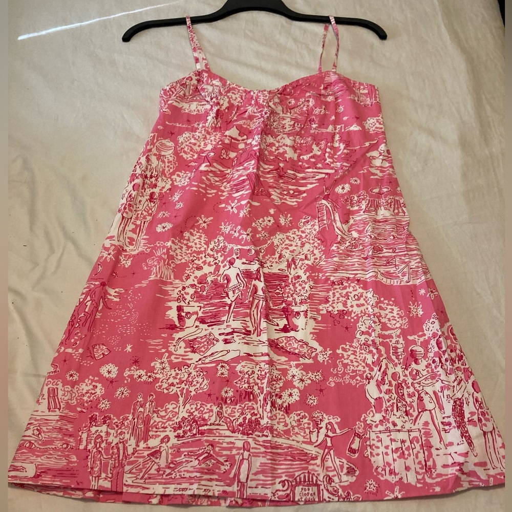 Lilly Pulitzer Sundress Cotton Retro Print  Pink size 6